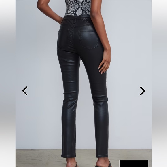 High-Waisted Coated Super-Skinny Jeans - Black - Picture 2 of 2